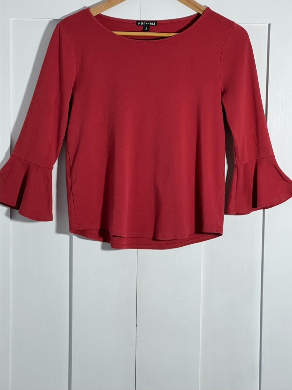 J.Crew Mercantile Red Bell Sleeve Top Small